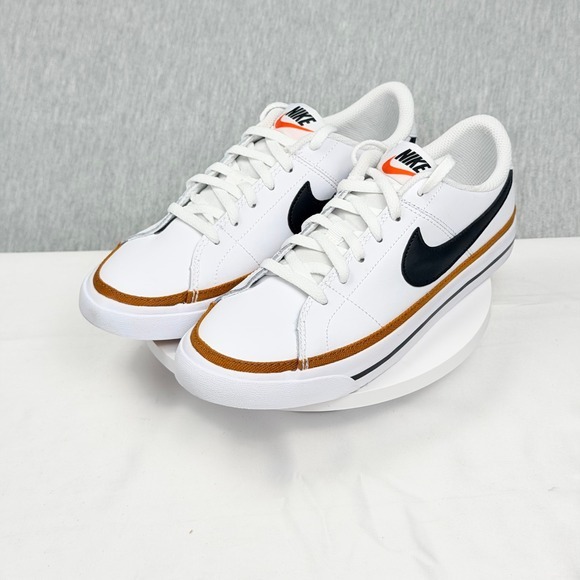 Nike Other - Nike Court Legacy White Black Brown Leather Sneakers DA5380-102 Kids Size 5Y‎